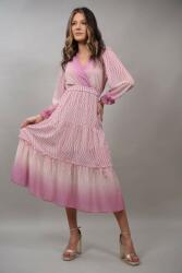 Caspiche ROCHIE LUNGA CU VOLANE MONGRANDO TALIE UNICA Baby Pink