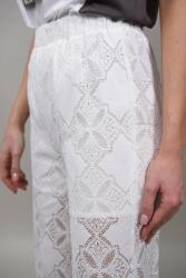 Y Two Women PANTALONI LUNGI SEMITRANSPARENTI CU BRODERIE SOGNANTE Alb S-M