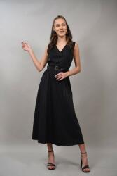 FashionLand ROCHIE LUNGA IN STIL FORMAL CU CUREA IN TALIE BARESSA Negru S-M