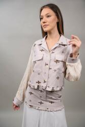 Y Two Women CAMASA CROP CU BUZUNARE APLICATE BRILLARE Bej M-L