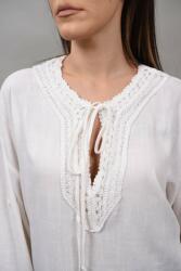Y Two Women BLUZA TIP TUNICA CU DECOLTEU IN V BRODAT TIZIANA Alb TALIE UNICA