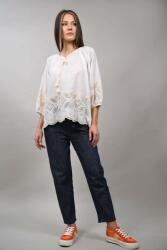 Y Two Women BLUZA TIP TUNICA SCURTA CU BRODERIE RAGGIO Alb S-M