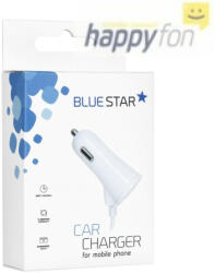  Autós töltő iPhone 5/6/6s/7/8/X telefonhoz adatkábellel + USB aljzattal 3A Blue Star fehér (G432380)
