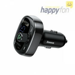 Baseus Transmiter FM Bluetooth MP3 autós töltővel 2 x USB 3, 4A S-09 fekete CCMT000301 (G592277)