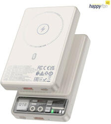 Power Bank HOCO vezeték nélküli töltés támogatással MagSafe - 10 000mAh PD 22, 5W Q18 fehér (G596045)