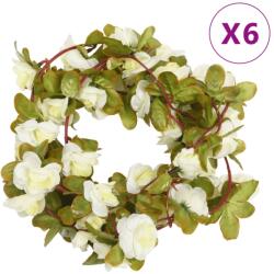 vidaXL Ghirlande de flori artificiale, 6 buc. , alb, 250 cm (359047)