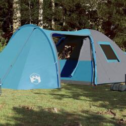 vidaXL Cort de camping 6 persoane albastru, 466x342x200 cm, tafta 185T (94354)