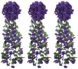 vidaXL Ghirlande de flori artificiale, 3 buc. , violet închis, 85 cm (359049)