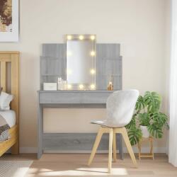 vidaXL Masă de toaletă cu LED-uri, gri sonoma, 96x40x142 cm (837898) - comfy