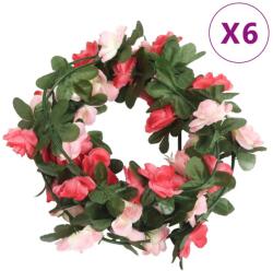 vidaXL Ghirlande de flori artificiale, 6 buc. roze de primăvară 250 cm (359038)