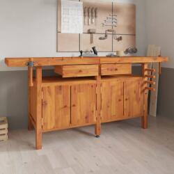vidaXL Banc de lucru cu sertare și menghine, 192x62x83 cm, lemn acacia (153326) - comfy