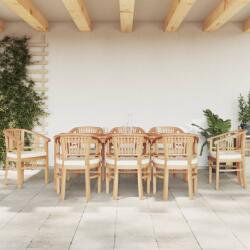vidaXL Set mobilier de grădină, 9 piese, lemn masiv de tec (3155784)