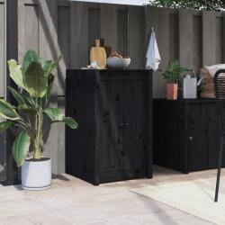 vidaXL Dulap de bucătărie de exterior, negru, lemn masiv de pin (3196153)