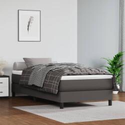 vidaXL Saltea de pat cu arcuri, gri, 120x190x20 cm, piele ecologică (4007152)