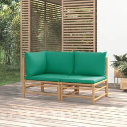vidaXL Set mobilier de grădină cu perne verzi, 2 piese, bambus (362291) - comfy