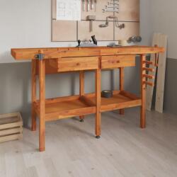 vidaXL Banc de lucru cu sertare și menghine, 162x62x83 cm, lemn acacia (153323) - comfy