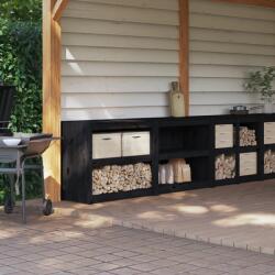vidaXL Dulapuri de bucătărie de exterior, 2buc. , negru, lemn masiv pin (3196148)