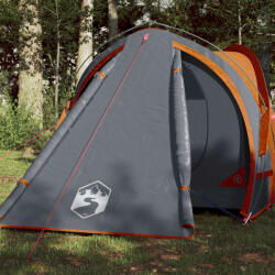 vidaXL Cort camping 2 persoane gri/portocaliu 320x140x120cm tafta 185T (94341) Cort