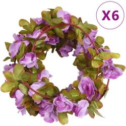 vidaXL Ghirlande de flori artificiale, 6 buc. , violet deschis, 250 cm (359043)