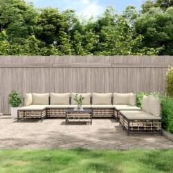 vidaXL Set mobilier de grădină cu perne, 10 piese, antracit, poliratan (3186804) - comfy