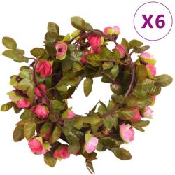 vidaXL Ghirlande de flori artificiale, 6 buc. , roze, 215 cm (359061)