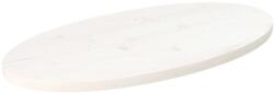 vidaXL Blat de masă, alb, 60x30x2, 5 cm, lemn masiv de pin, oval (824311)