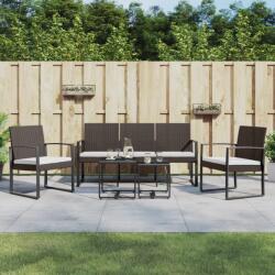 vidaXL Set mobilier de grădină cu perne, 5 piese, maro, PP ratan (360219)