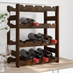 vidaXL Suport sticle de vin, 16 sticle, maro, lemn masiv de pin (373389) Suport sticla vin