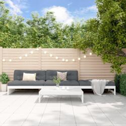 vidaXL Set mobilier relaxare de grădină, 4 piese, alb, lemn masiv pin (3186628)
