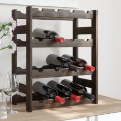 vidaXL Suport sticle de vin, 16 sticle, negru, lemn masiv de pin (373400) Suport sticla vin