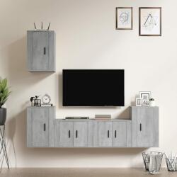 vidaXL Set dulap TV, 5 piese, gri beton, lemn prelucrat (3188570)