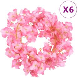 vidaXL Ghirlande de flori artificiale, 6 buc. , roz închis, 180 cm (359056)