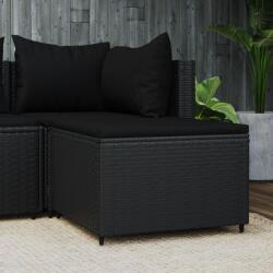 vidaXL Taburet de grădină cu pernă, negru, poliratan (319788) - comfy