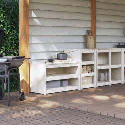 vidaXL Dulapuri de bucătărie de exterior, 2 buc. , alb, lemn masiv pin (3196131)