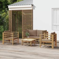 vidaXL Set mobilier de grădină cu perne gri taupe, 5 piese, bambus (3155121) - comfy