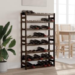 vidaXL Suport sticle de vin, 56 sticle, negru, lemn masiv de pin (373404)