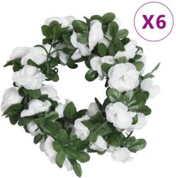 vidaXL Ghirlande de flori artificiale, 6 buc. alb de primăvară, 250 cm (359042)