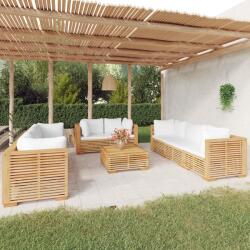 vidaXL Set mobilier grădină cu perne, 9 piese, lemn masiv de tec (3100873) - comfy