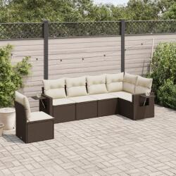 vidaXL Set canapele de grădină cu perne, 6 piese, maro, poliratan (3252570)
