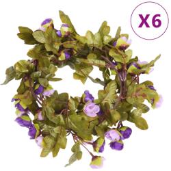 vidaXL Ghirlande de flori artificiale, 6 buc. , violet deschis, 215 cm (359060)