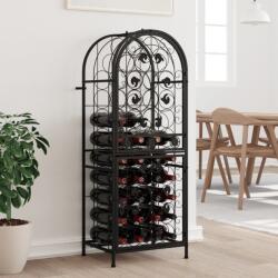 vidaXL Suport sticle vin 41 de sticle, negru 45x36x120 cm fier forjat (358370) Suport sticla vin