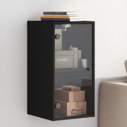 vidaXL Dulap de perete cu uși din sticlă, negru, 35x37x68, 5 cm (836477) Dulap arhivare