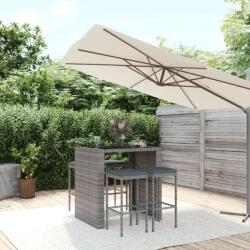 vidaXL Set mobilier bar de grădină, cu perne, 5 piese, gri, poliratan (3187620) - comfy