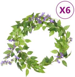 vidaXL Ghirlande de flori artificiale, 6 buc. , violet, 200 cm (359072)
