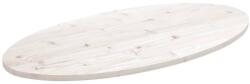 vidaXL Blat de masă, alb, 90x45x2, 5 cm, lemn masiv de pin, oval (824326)