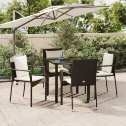 vidaXL Set mobilier de grădină cu perne, 5 piese, negru, poliratan (3185108) - comfy