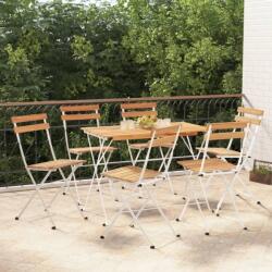 vidaXL Set de bistro pliabil, 7 piese, lemn masiv de acacia și oțel (3152101) - comfy