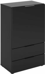 FMD Comodă cu sertar și uși, negru, 49, 7x31, 7x81, 3 cm (447418) Comoda