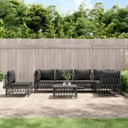vidaXL Set mobilier de grădină cu perne, 7 piese, antracit, oțel (3186889) - comfy