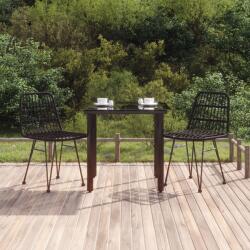 vidaXL Set mobilier de grădină, 3 piese, negru, poliratan (3157894) - comfy